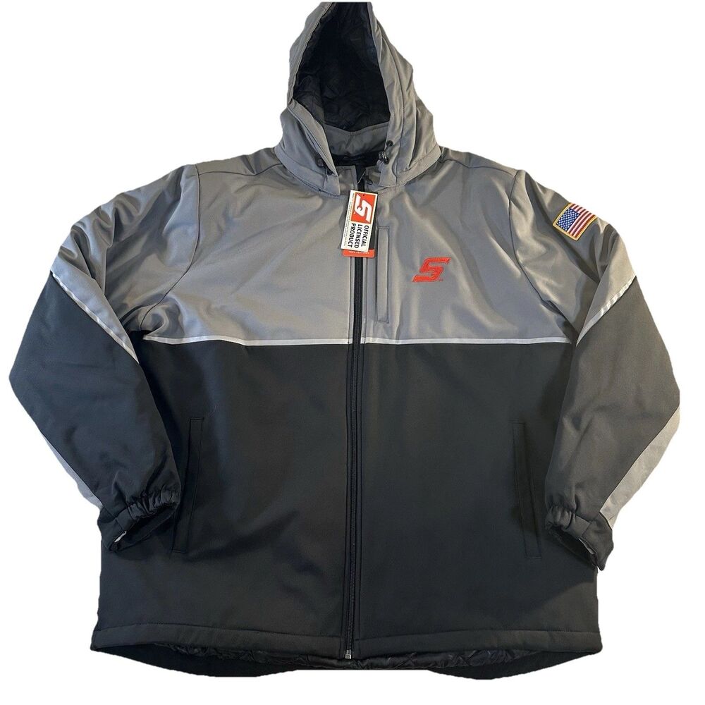 SNAP ON TOOLS HOODED JACKET INSULATED WINTER COAT ZIP UP BLACK/GREY NEW 2XL
